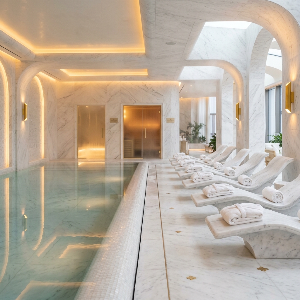 Prestižna wellness in SPA oprema iz kristalnega marmorja LAPIDOR